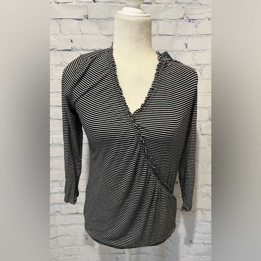 NWT motherhood, black and white stripe nursing top size small